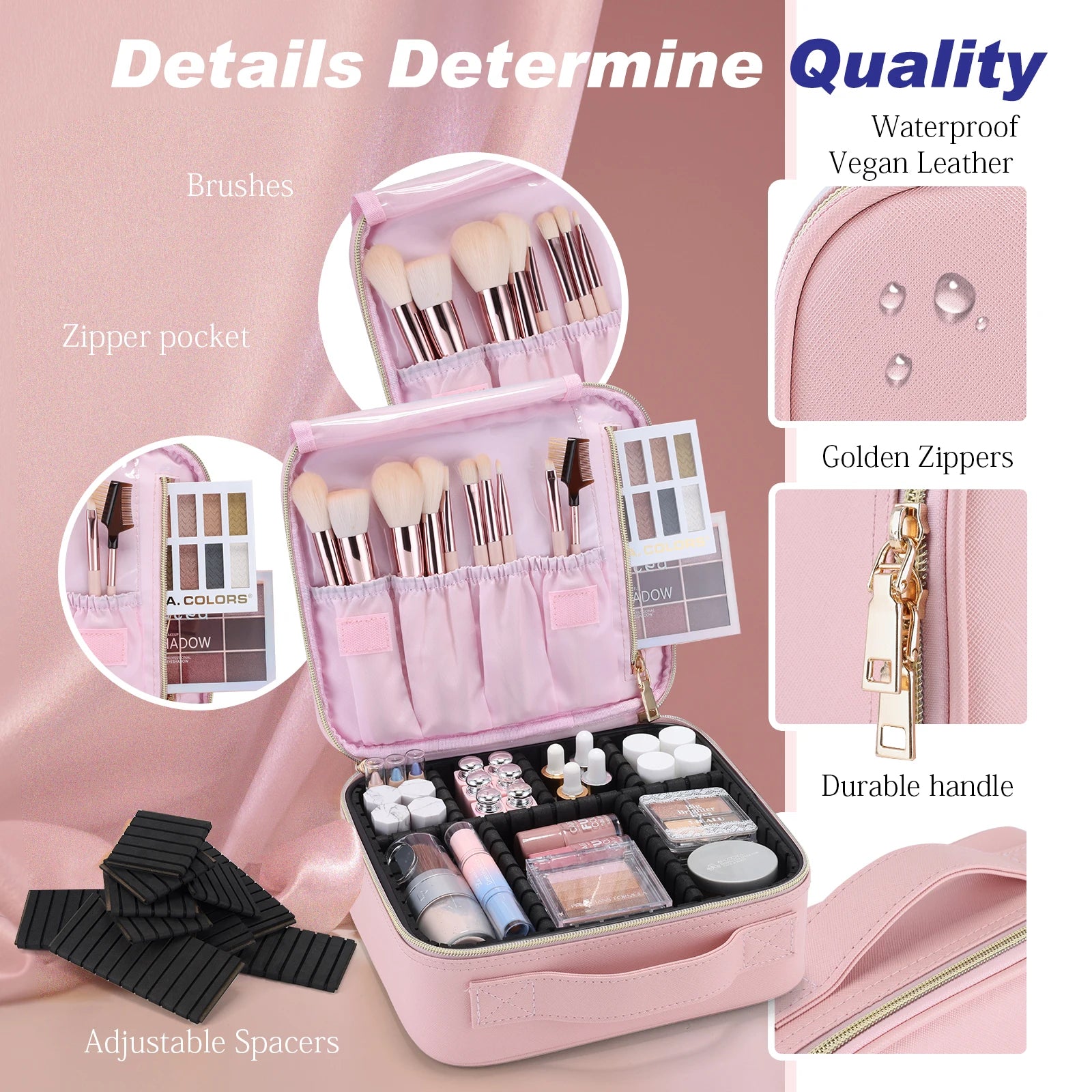 Makeup Bag - Professional Cosmetic Brush Case, Portable, Waterproof Travel Organizer - Beauty & Beyond