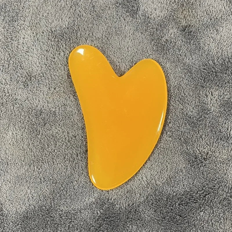 1PC Heart-Shaped Gua Sha Massager - Beeswax Scraper for Face, Spa & Acupuncture Tool - Beauty & Beyond