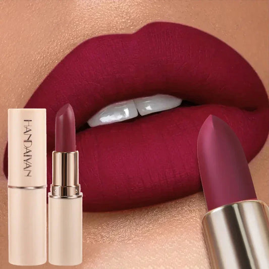 Deep Red Matte Lipstick – 8 Colors, Waterproof, Non-Stick Cup, Velvet Finish for Easy Application - Beauty & Beyond