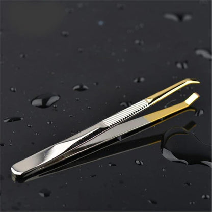 1/5PCS Eyebrow Tweezers - Stainless Steel, Slant Tip, Face Hair Removal Tool