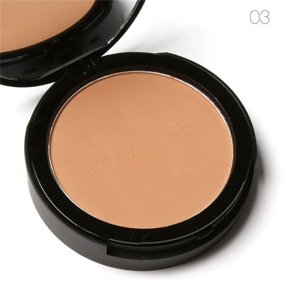 FOCALLURE 3-Color Face Powder – Brighten, Oil-Control, Nude Pressed Foundation