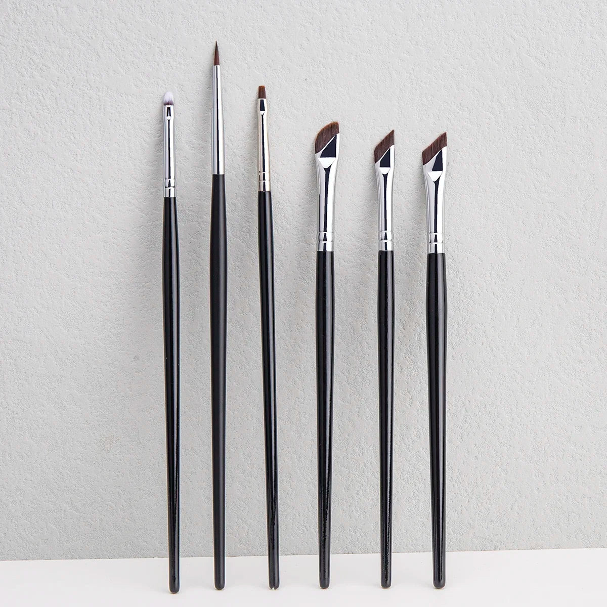 6PCS Eyeliner Brush Set – Thin Gel, Flat Top & Concealer Detail Brushes for Eye Makeup