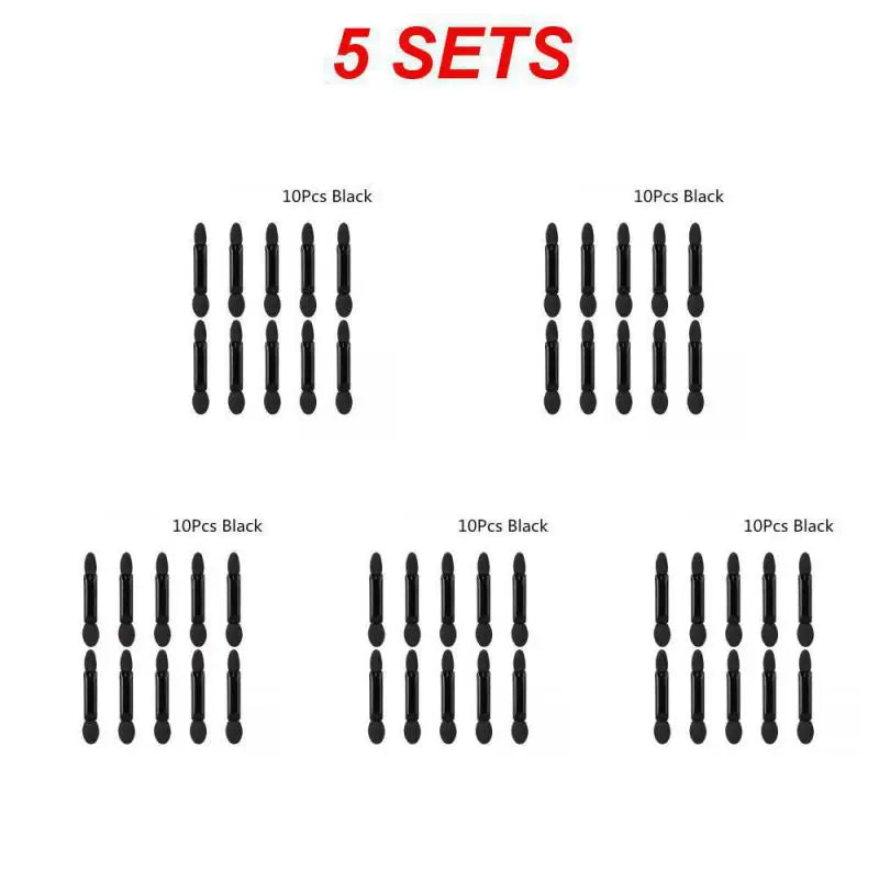 10/50PCS Double-Ended Sponge Applicators – Portable Disposable Eye Shadow, Eyeliner & Lip Makeup Tools