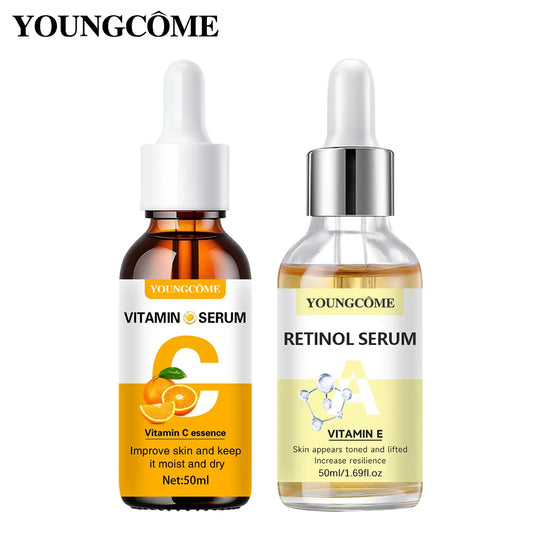 2pcs Vitamin C & Retinol Serum – Hydrating, Smoothing Fine Lines & Wrinkles - Beauty & Beyond