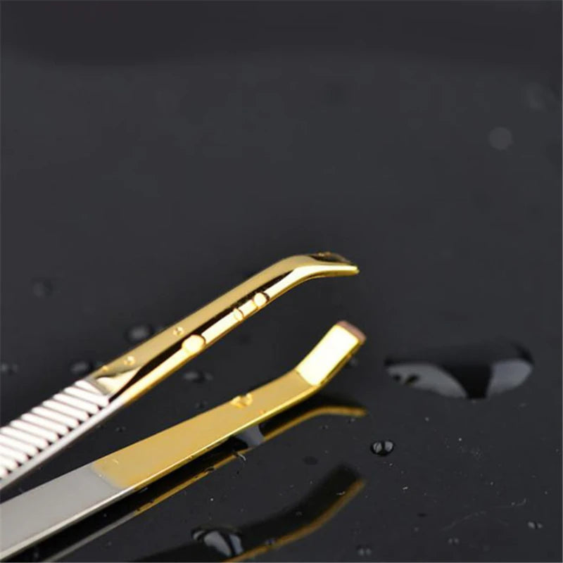 1/5PCS Eyebrow Tweezers - Stainless Steel, Slant Tip, Face Hair Removal Tool