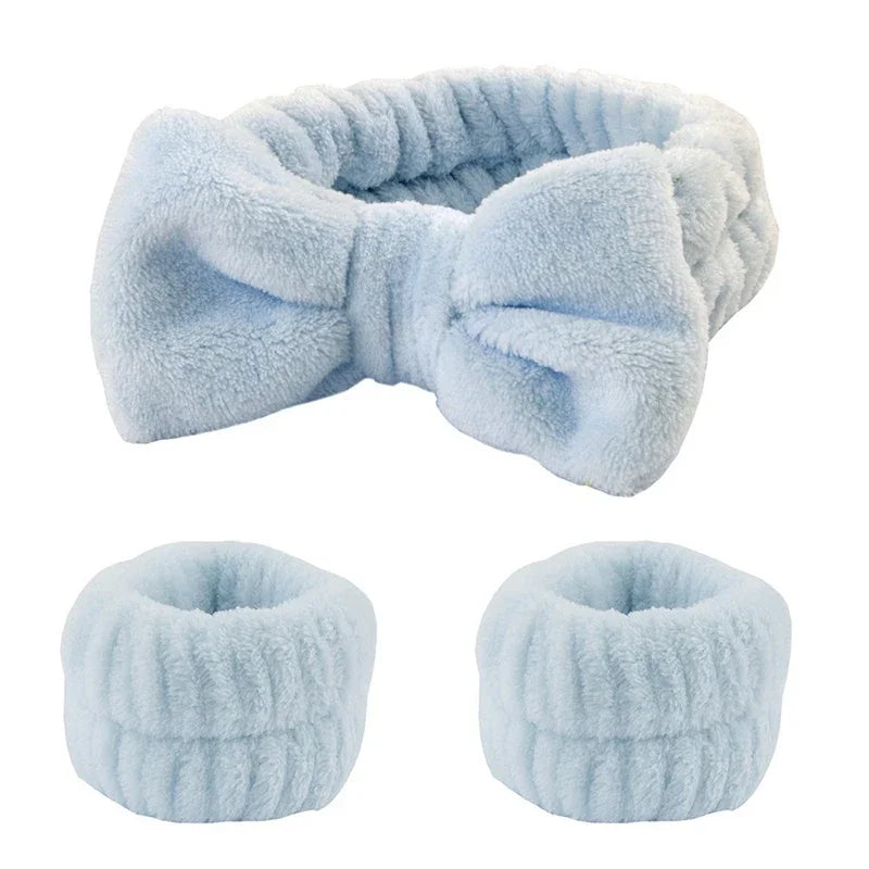 1/2/3PCS Face Wash Wristbands & Headband - Hair Care & Makeup Headband for Women
