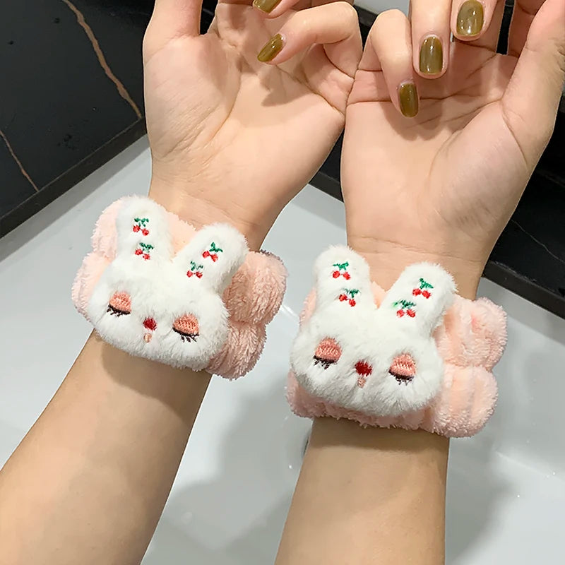 Spa Fleece Headband & Wristband Set – Face Washing & Skincare Bands for Women & Girls
