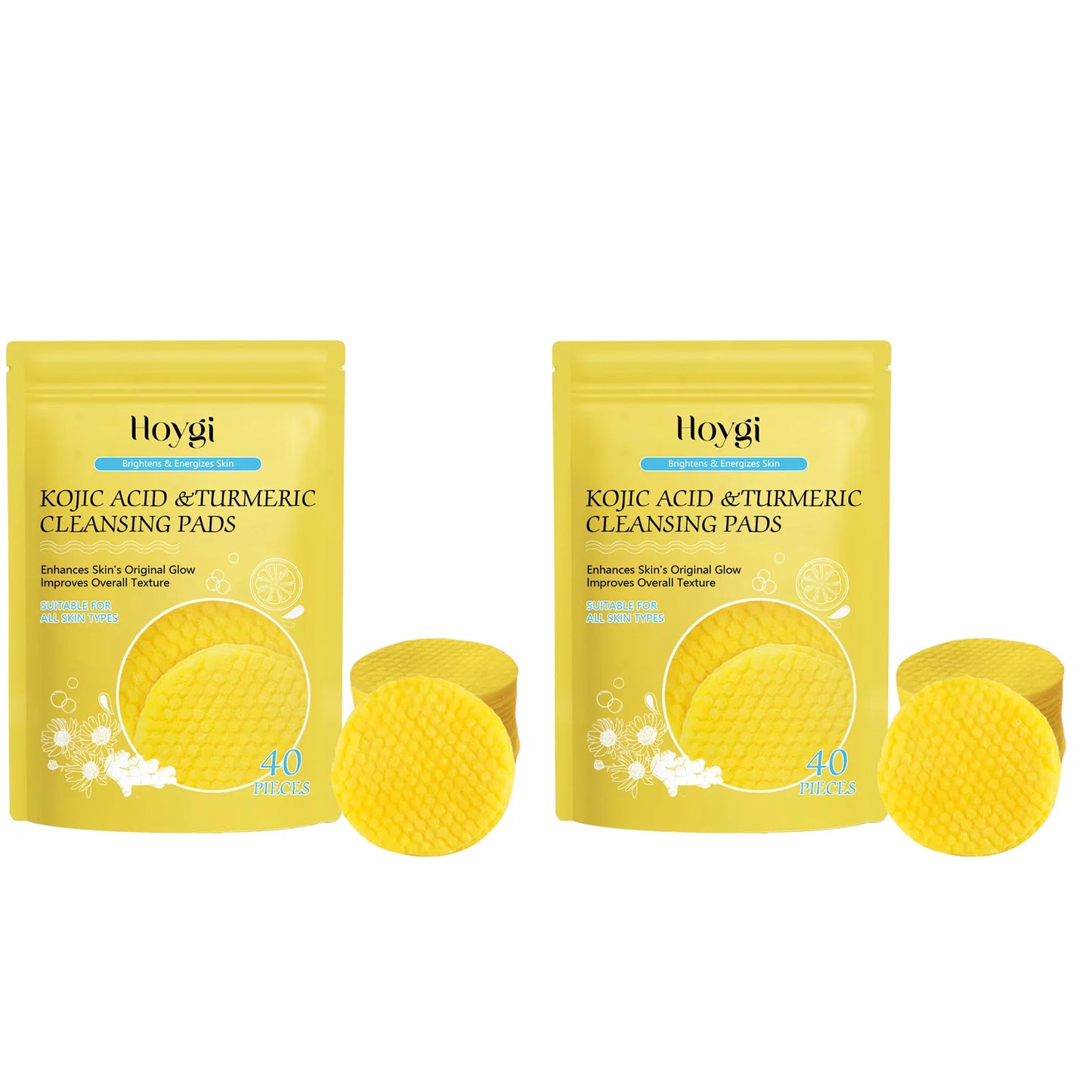 Turmeric & Kojic Acid Cleansing Pads – Pore Cleanser & Makeup Remover | Oil Control & Brightening Facial Sponge