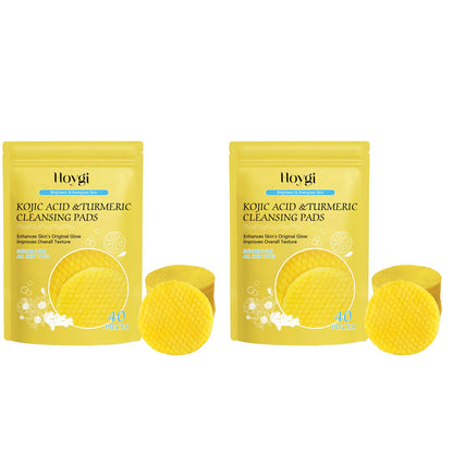 Turmeric & Kojic Acid Cleansing Pads – Pore Cleanser & Makeup Remover | Oil Control & Brightening Facial Sponge