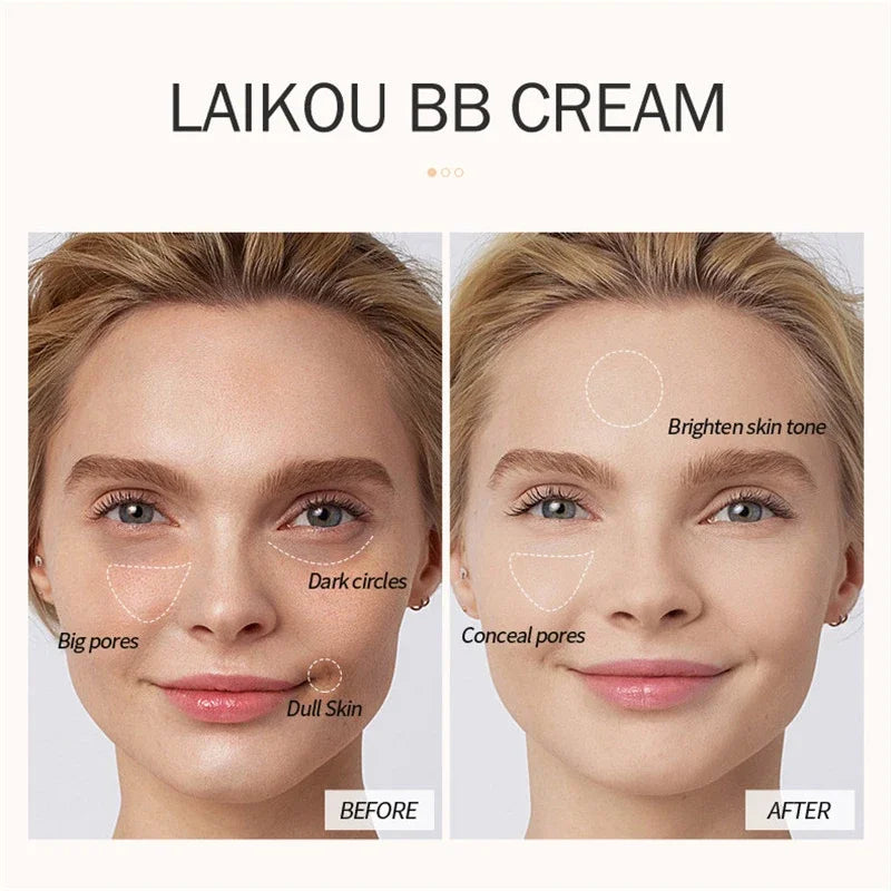 Waterproof BB Cream – Long-Lasting Concealer & Foundation | Brightens Skin Tone, 30ml Liquid Base Makeup