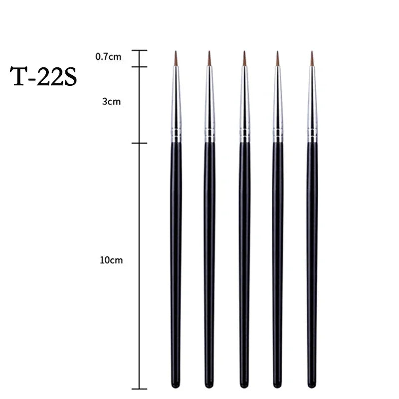 Pincel delineador fino T22: herramienta de maquillaje profesional de precisión, fina, para líquidos o gel.