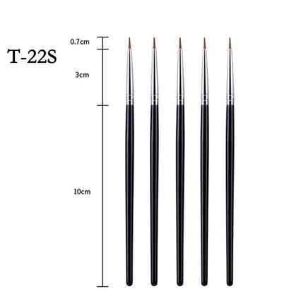 Pincel delineador fino T22: herramienta de maquillaje profesional de precisión, fina, para líquidos o gel.