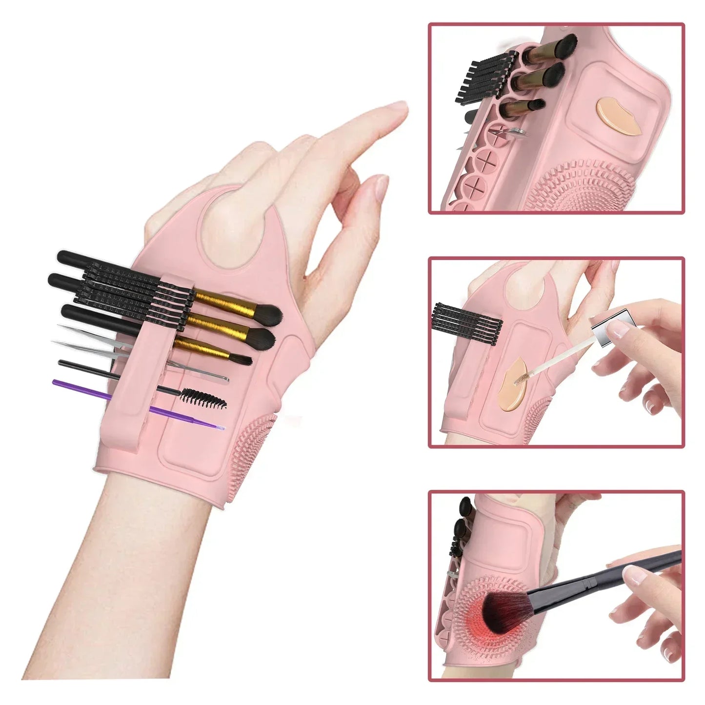 Kit de 7/8 brochas de maquillaje de pelo sintético suave para base, rubor, sombra de ojos y más.