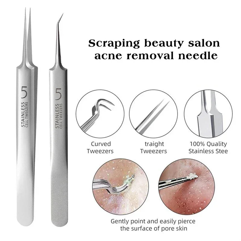 German Ultra-Fine No. 5 Blackhead & Pimple Remover - Acne Needle Tool, Beauty Tweezers - Beauty & Beyond
