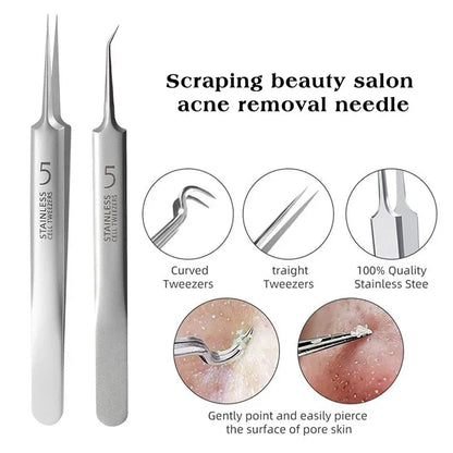 German Ultra-Fine No. 5 Blackhead & Pimple Remover - Acne Needle Tool, Beauty Tweezers - Beauty & Beyond