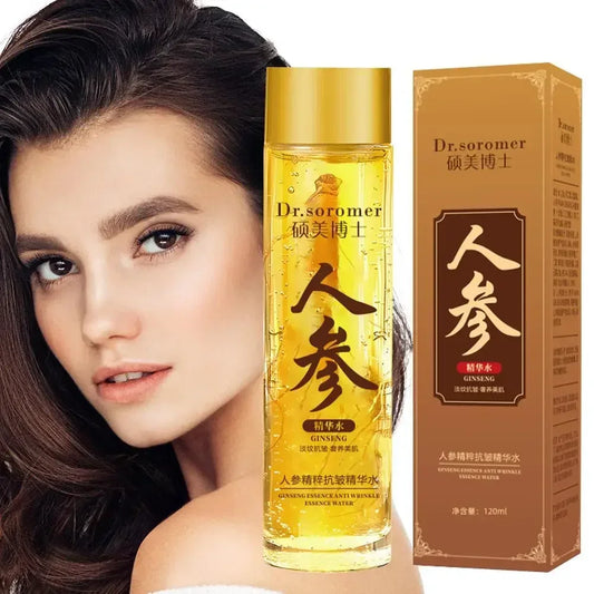 Gold Ginseng Face Essence – Polypeptide Brightening & Moisturizing Serum, Smoothing Skin Care (120ml/30ml) - Beauty & Beyond