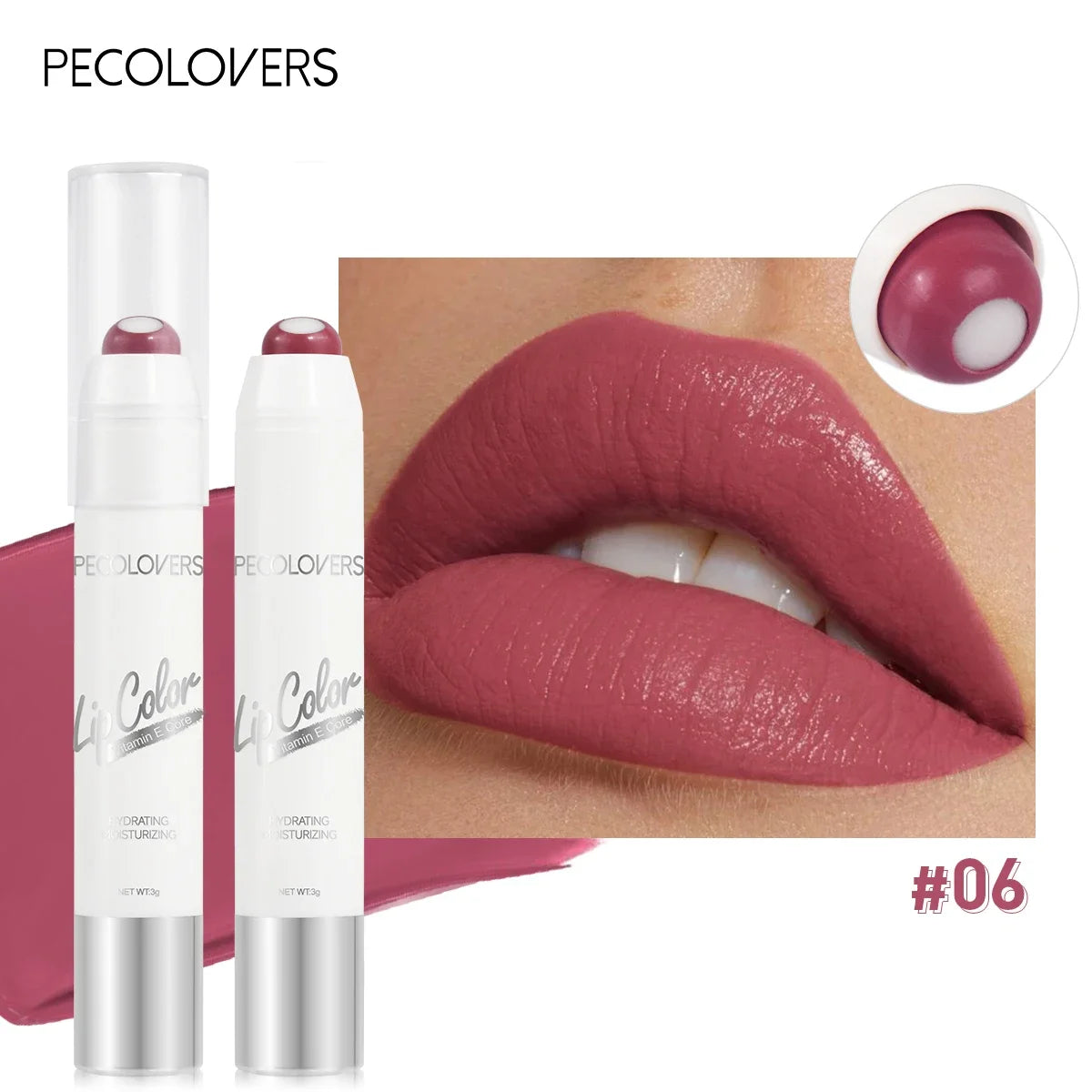 2-in-1 Nude Lipstick – Matte Red Lip Balm, Moisturizing, Waterproof, Long-Lasting, Non-Stick Cup, 6 Colors - Beauty & Beyond