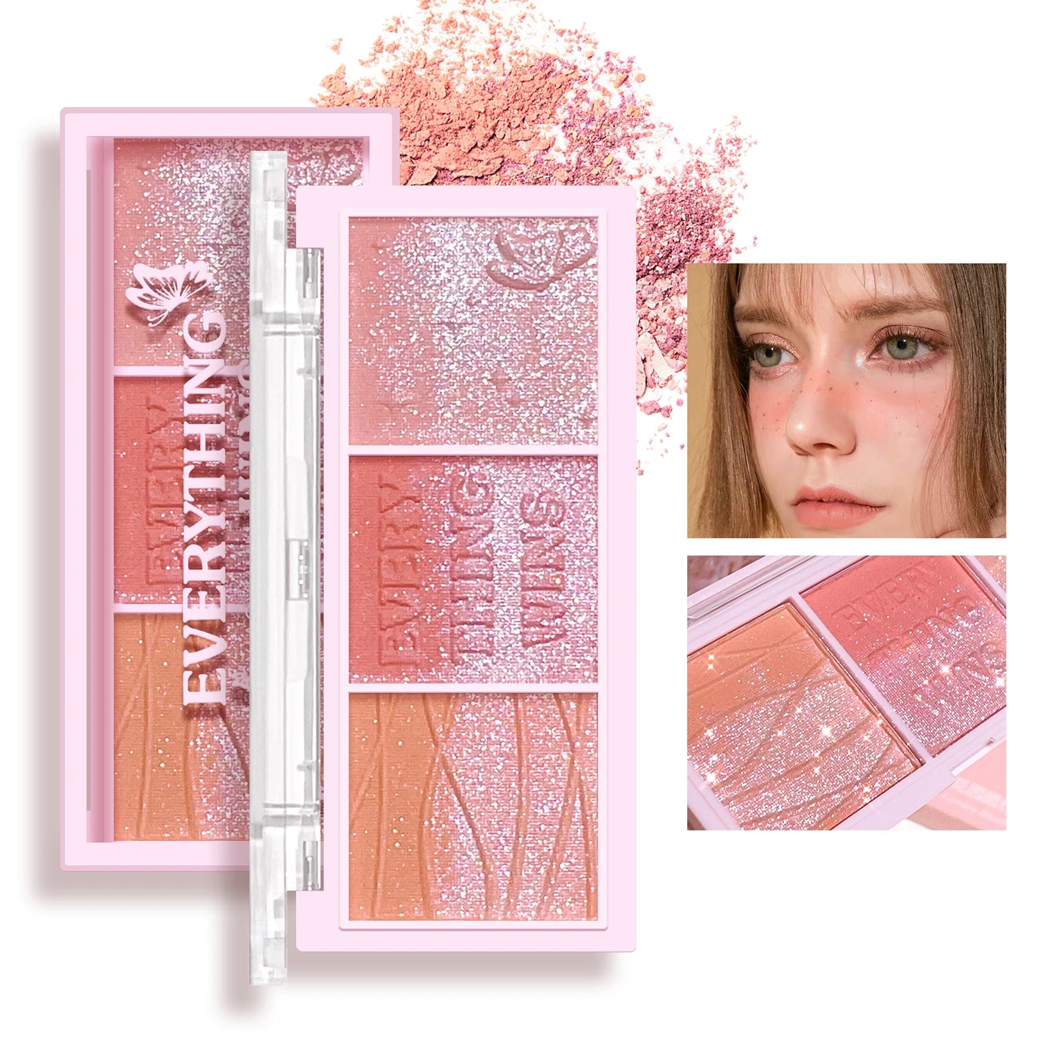 3-Color Blush Palette – Nude Makeup, Natural Matte, Milk Tea & Orange Tones, Long-Lasting - Beauty & Beyond