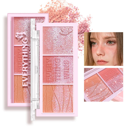 3-Color Blush Palette – Nude Makeup, Natural Matte, Milk Tea & Orange Tones, Long-Lasting - Beauty & Beyond