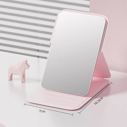 Portable Handheld Mini Makeup Mirror - Adjustable, Folding, for Dorm & Office Use