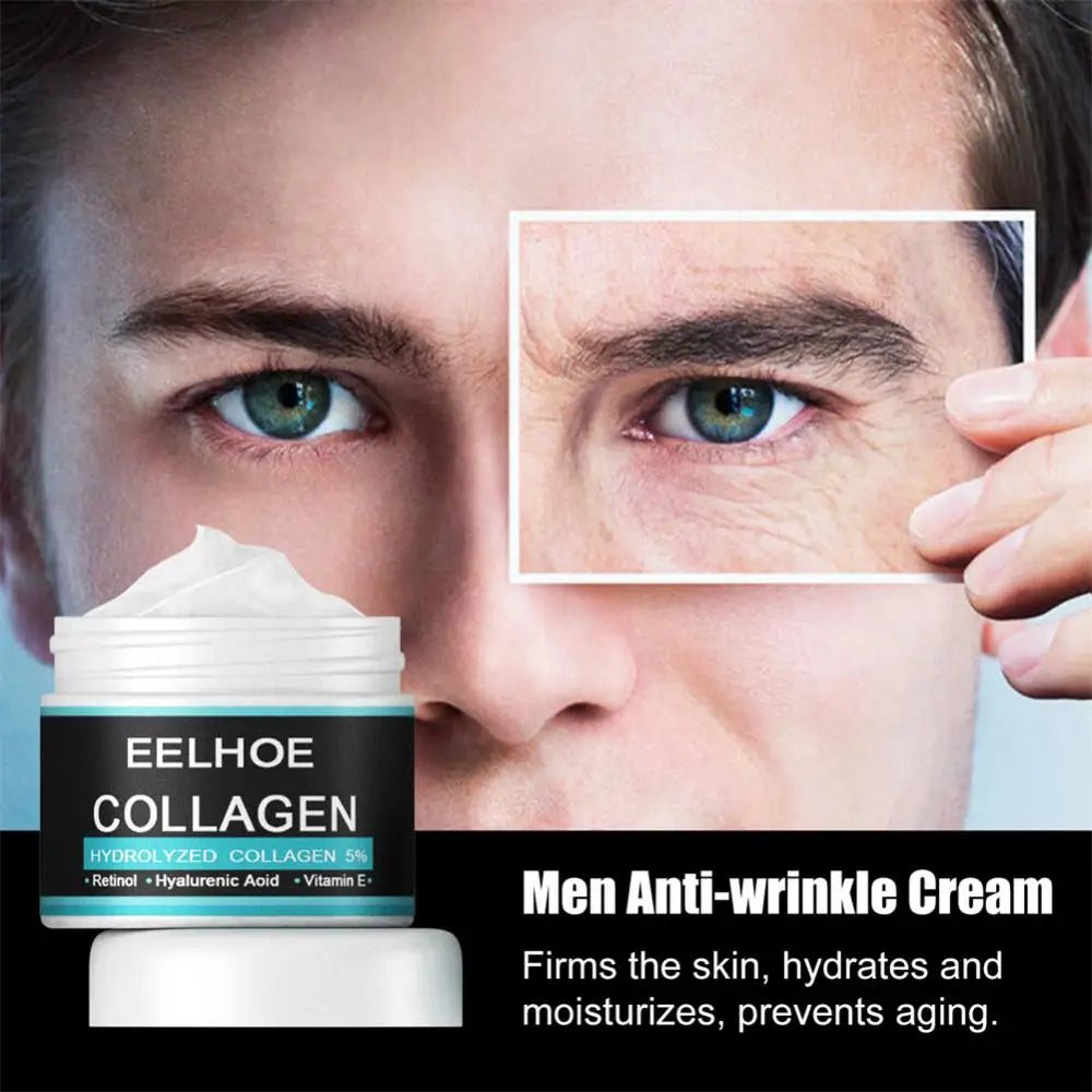 Men's Collagen Face Cream - Anti-Wrinkle, Firming, Moisturizing, Hyaluronic Acid, Whitening Care - Beauty & Beyond