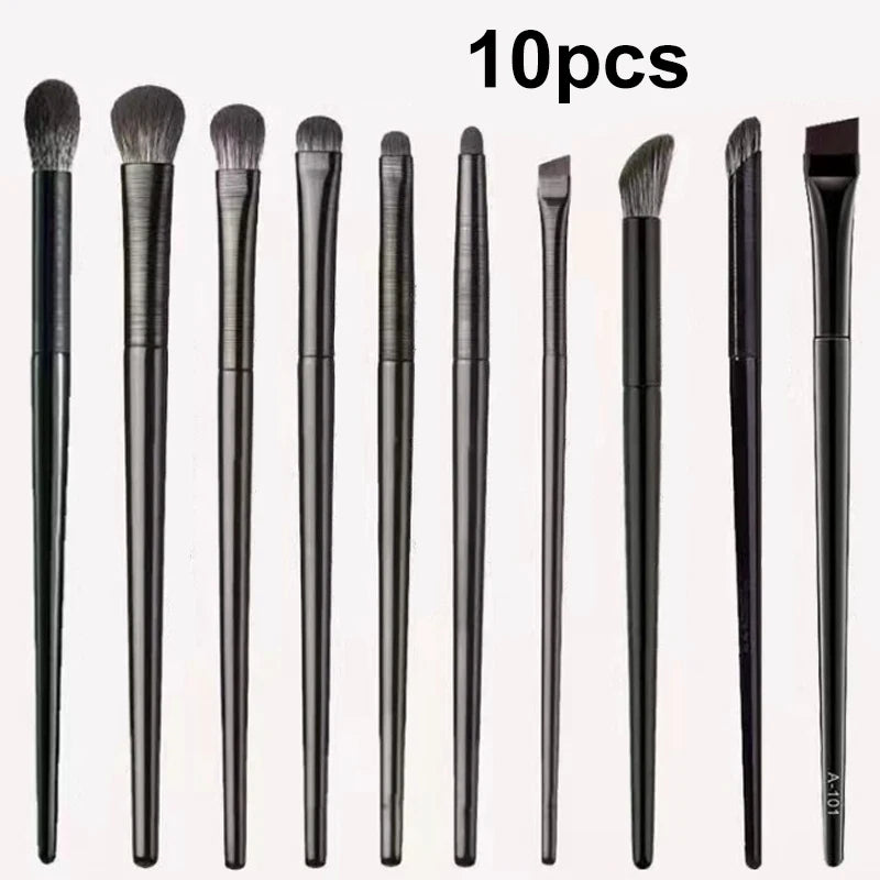6-Piece Black Eye Makeup Brush Set – Professional Contouring, Eyeshadow & Eyeliner | Portable Cosmetic Tools