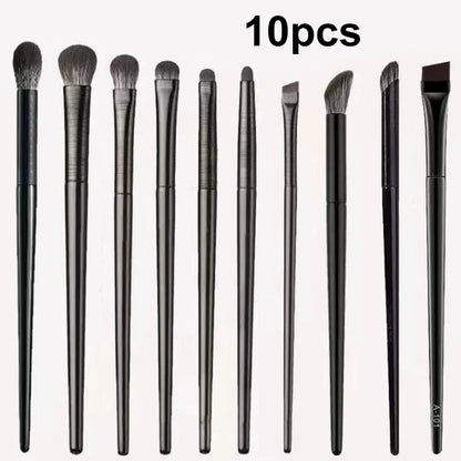 6-Piece Black Eye Makeup Brush Set – Professional Contouring, Eyeshadow & Eyeliner | Portable Cosmetic Tools