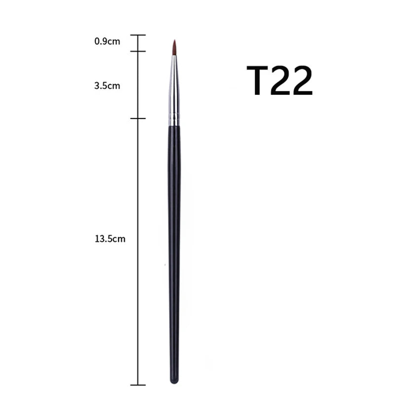 T22 Fine Eyeliner Brush - Precision Thin, Liquid/Gel, Professional Makeup Tool - Beauty & Beyond
