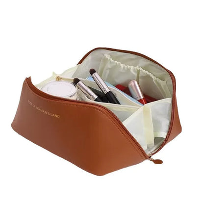 PU Makeup Bag - Large Capacity, Portable Handheld, Multi-Functional Storage