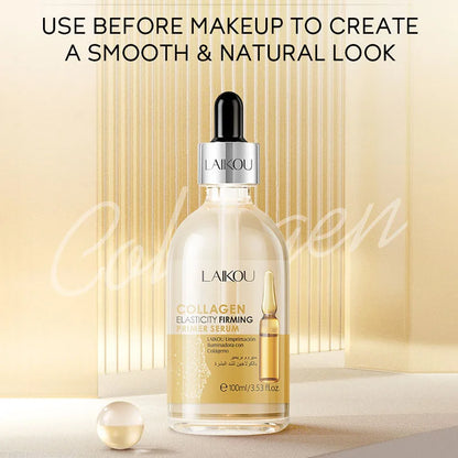 LAIKOU Vitamin C Face Serum – 100ml Primer Essence | Hyaluronic Acid & Collagen for Brightening, Firming & Moisturizing