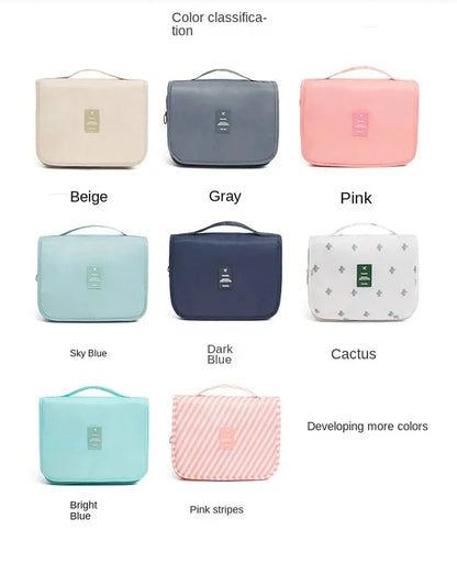 High-Quality Travel Makeup Bag - Waterproof Toiletries Organizer, Women's Hook Storage