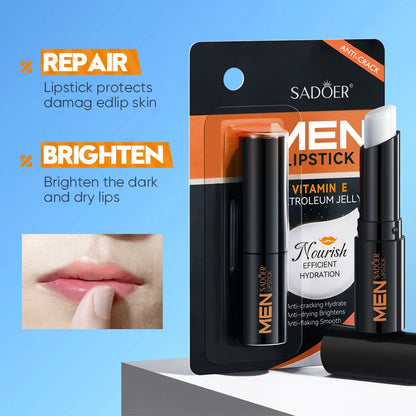 SADOER Men's Lip Balm - Moisturizing, Anti-Cracking, Repairing & Nourishing Lip Care - Beauty & Beyond